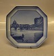Bing and Grondahl Alphabet City Plate R - for  ROMA
 Copenhagen City hall Octagon  19.5 cm

