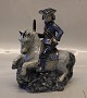 L. Hjorth Blue Soldier on horse 24.5 x 21 cm  GK Gertrud  Kudielka