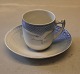 108 b Mocha cup  5.5 cm 0.75 dl 11,8 cm  and saucer with pierced border (463.5)
 B&G Seagull Porcelain without gold