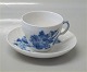 1549-10 Coffee Cup  5.5 x 7.4 cm and saucer 13 cm Danish Porcelain Blue Flower 
curved Tableware