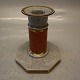 212-3303 RC Grey candlestick with orange and gold 10.5 cm Craquelé, Royal 
Copenhagen  (Crackelure)