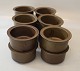 12 pieces Ramekins / Bowls 5 x 10 cm Noeddebo Brown Ceramics Stoneware Danish Art Pottery Knabstrup