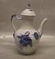 1794-10 Coffee Pot 25.5 cm  Danish Porcelain Blue Flower curved Tableware