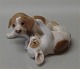 Royal Copenhagen dog figurine 0453 RC Playful pointer puppies 9 cm Erik Nielsen 
pre-1910 Orange version