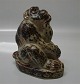 Royal Copenhagen Art Pottery 21411 RC Monkey Knud Kyhn Sept. 1956 15 x 14 cm
