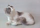 B&G 1754 Brown and white Cat 13 x 24 cm Design Dahl Jensen