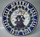 Aluminia Large Christmas Plates 1163-1046 Large Christmas Plates 1919 Angel with 
flag R. Harboe 30 cm