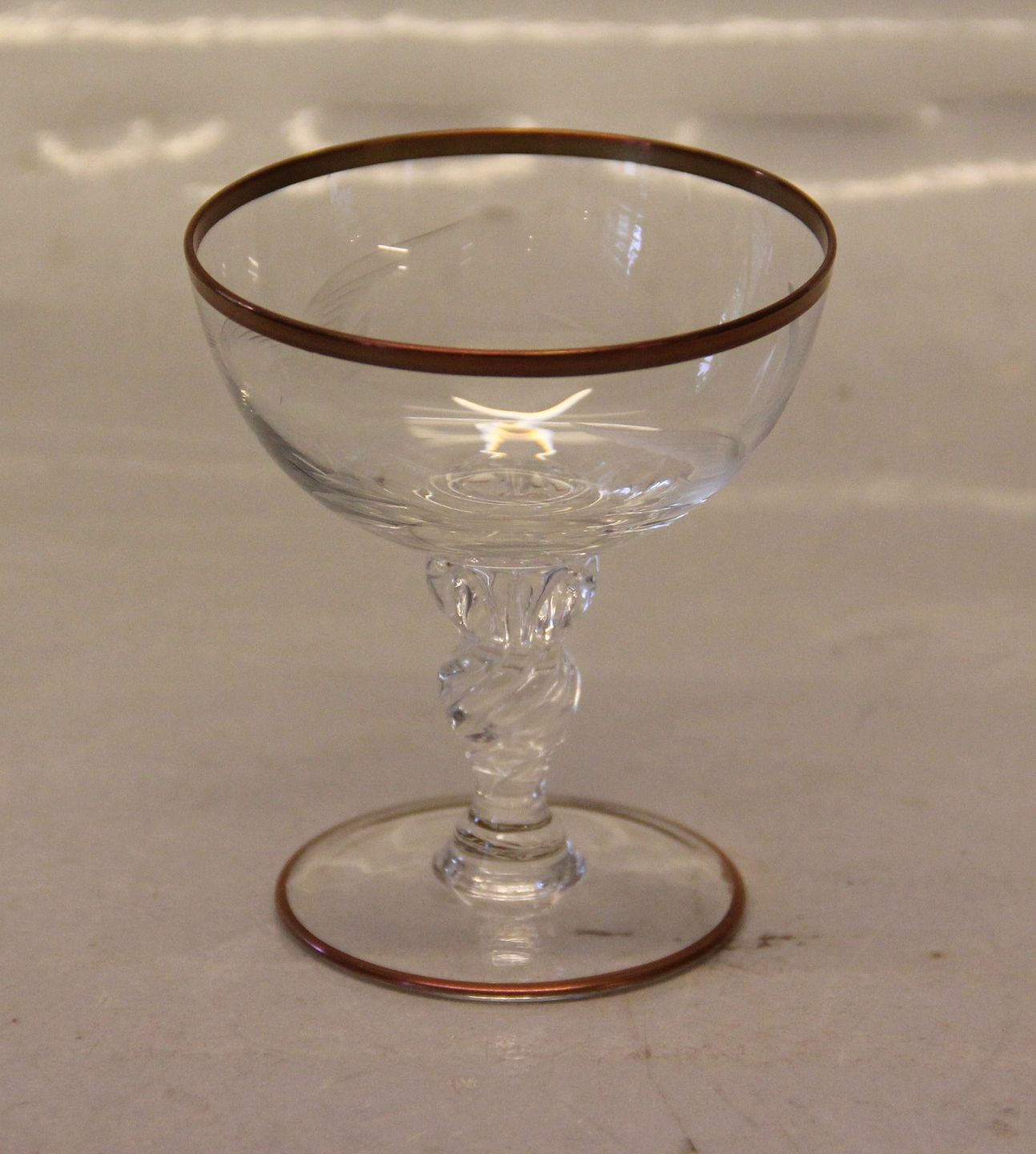 Peter Meyer Green Ribbed Cordial Wine Glass 